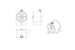 Axiaal 560 mm kanaalventilator - AL 560 D4 02 CFG