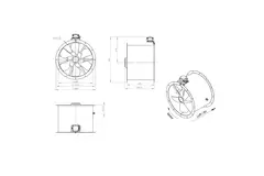 Axiaal 560 mm kanaalventilator - AL 560 D84U 01 CFG