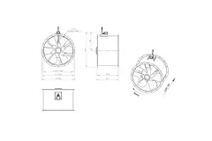 Axiaal 900 mm kanaalventilator - AL 900 D4 02 CFG