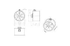 Axiaal 900 mm kanaalventilator - AL 900 D4 04 CFG