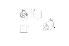 Axiaal 315 mm kanaalventilator rookgas F400 - AL 315 D42U F4 01 CFG