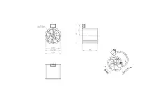Axiaal 355 mm kanaalventilator rookgas F400 - AL 355 D2 F4 01 CFG
