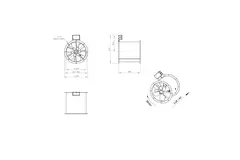 Axiaal 355 mm kanaalventilator rookgas F300- AL 355 D42U F3 01 CFG