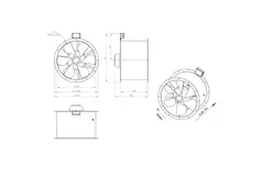 Axiaal 630 mm kanaalventilator rookgas F400 - AL 630 D84U F4 01 CFG
