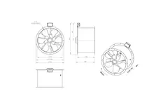 Axiaal 630 mm kanaalventilator rookgas F300- AL 630 D4 F3 03 CFG