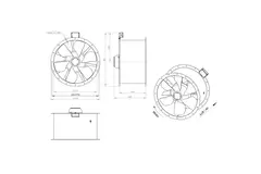 Axiaal 710 mm kanaalventilator rookgas F300- AL 710 D4 F3 02 CFG