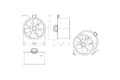 Axiaal 710 mm kanaalventilator rookgas F400 - AL 710 D4 F4 03 CFG