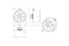 Axiaal 710 mm kanaalventilator rookgas F400 - AL 710 D4 F4 01 CFG