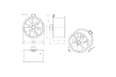 Axiaal 710 mm kanaalventilator rookgas F400 - AL 710 D84U F4 02 CFG