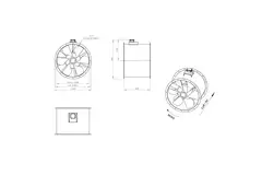 Axiaal 800 mm kanaalventilator rookgas F400 - AL 800 D4 F4 04 CFG