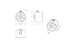 Axiaal 800 mm kanaalventilator rookgas F400 - AL 800 D4 F4 05 CFG