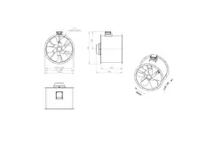 Axiaal 800 mm kanaalventilator rookgas F400 - AL 800 D4 F4 06 CFG