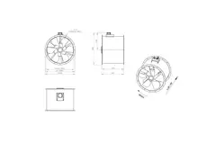 Axiaal 800 mm kanaalventilator rookgas F400 - AL 800 D6 F4 03 CFG