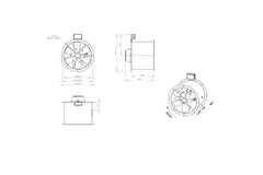 Axiaal 450 mm kanaalventilator rookgas F400 - AL 450 D42U F4 01 CFG