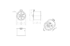 Axiaal 500 mm kanaalventilator rookgas F400 - AL 500 D42U F4 02 CFG