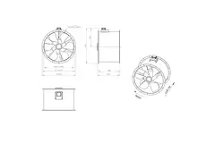 Axiaal 900 mm kanaalventilator rookgas F400 - AL 900 D4 F4 02 CFG