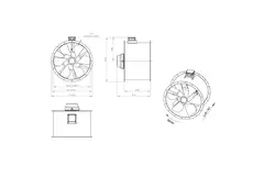 Axiaal 900 mm kanaalventilator rookgas F400 - AL 900 D4 F4 05 CFG
