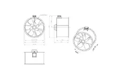 Axiaal 1000 mm kanaalventilator rookgas F400 - AL 1000 D4 F4 01 CFG