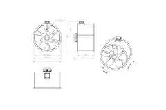 Axiaal 1000 mm kanaalventilator rookgas F400 - AL 1000 D4 F4 02 CFG
