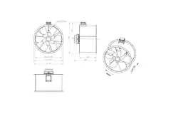Axiaal 1000 mm kanaalventilator rookgas F400 - AL 1000 D4 F4 03 CFG