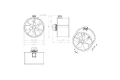 Axiaal 1000 mm kanaalventilator rookgas F400 - AL 1000 D4 F4 04 CFG