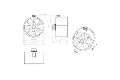 Axiaal 1000 mm kanaalventilator rookgas F400 - AL 1000 D6 F4 03 CFG