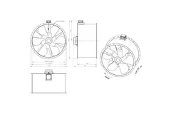 Axiaal 1250 mm kanaalventilator rookgas F400 - AL 1250 D6 F4 01 CFG