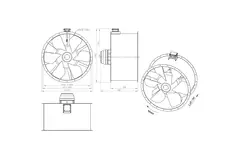 Axiaal 1250 mm kanaalventilator rookgas F400 - AL 1250 D6 F4 02 CFG
