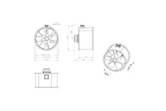 Axiaal 1120 mm kanaalventilator rookgas F400 - AL 1120 D6 F4 05 CFG
