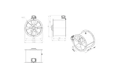 Axiaal 450 mm kanaalventilator - AL 450 D4 02 CFG