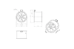 Axiaal 560 mm kanaalventilator rookgas F400 - AL 560 D4 F4 01 CFG