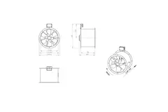 Axiaal 450 mm kanaalventilator rookgas F300- AL 450 D2 F3 02 CFG