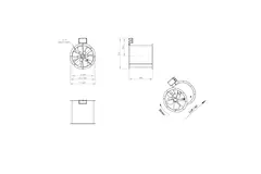 Axiaal 355 mm kanaalventilator rookgas F300- AL 355 D42U F3 02 CFG