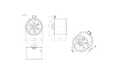 Axiaal 560 mm kanaalventilator rookgas F300- AL 560 D84U F3 02 CFG