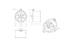 Axiaal 630 mm kanaalventilator rookgas F300- AL 630 D84U F3 01 CFG