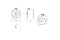Axiaal 900 mm kanaalventilator rookgas F300- AL 900 D84U F3 02 CFG