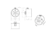 Axiaal 900 mm kanaalventilator rookgas F300- AL 900 D84U F3 03 CFG