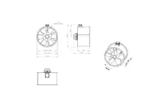 Axiaal 1000 mm kanaalventilator rookgas F300- AL 1000 D84U F3 02 CFG