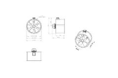 Axiaal 1000 mm kanaalventilator rookgas F300- AL 1000 D84U F3 03 CFG