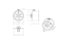 Axiaal 900 mm kanaalventilator rookgas F400 - AL 900 D84U F4 03 CFG