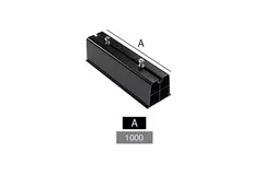 Montagebalk buitenunit van hard PVC, lengte 1000mm