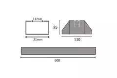 ClimaConnect montagebalk van trillingsdempend rubber 600 mm