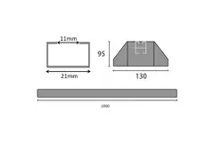 ClimaConnect montagebalk van trillingsdempend rubber 1000 mm