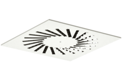 Wervelrooster staal met verstelbare deflectoren – 400x400 mm – RAL 9010