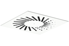 Wervelrooster staal met verstelbare deflectoren – 400x400 mm – RAL 9016