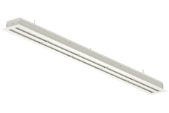 Lijnrooster aluminium met 2 instelbare patroonbladen – 2000 mm – RAL 9010