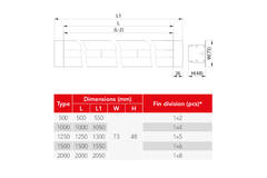 Lijnrooster aluminium met 1 instelbaar patroonblad – 500 mm – RAL 9016 + geïsoleerd plenum met luchtdebietregelklep