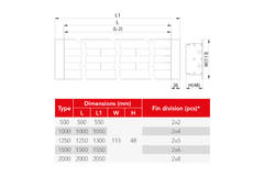 Lijnrooster aluminium met 2 instelbare patroonbladen – 2000 mm – RAL 9016 + geïsoleerd plenum met luchtdebietregelklep