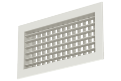 Wandrooster aluminium dubbel instelbaar – met klemveren – 500x150 mm – RAL 9010