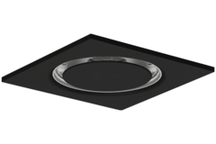 Plafondrooster staal ronde luchtuitlaat voor toe- en afvoer 595x595 mm – 160 mm – RAL 9005